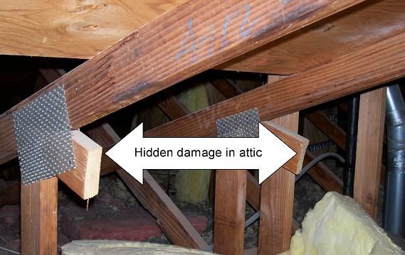 Truss supports in the attic have been removed, som