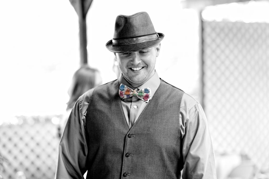 The groom and his Dr. Who inspired bow tie!