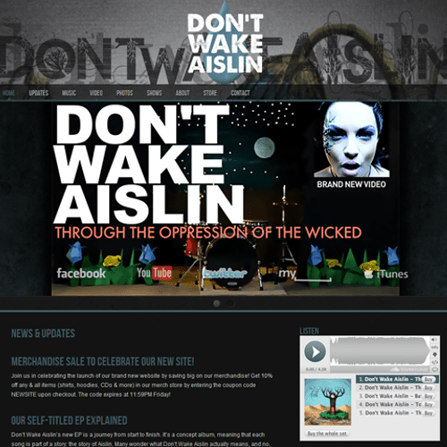 Don't Wake Aislin Website and Graphic Design