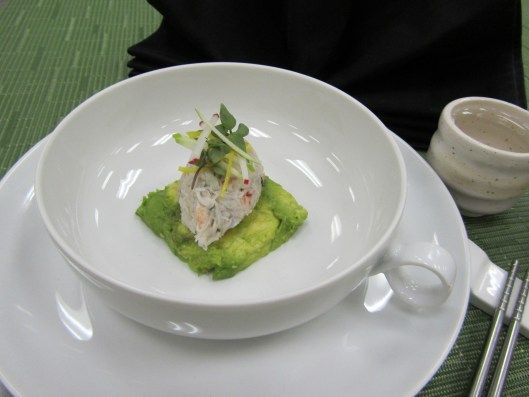 Crab Salad on Avocado Marble
