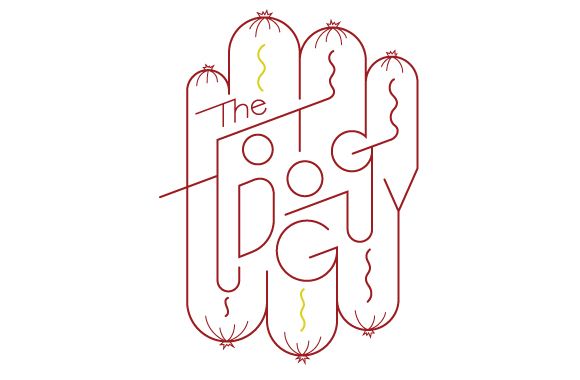 Logo for a mobile hot dog cart on a college campus