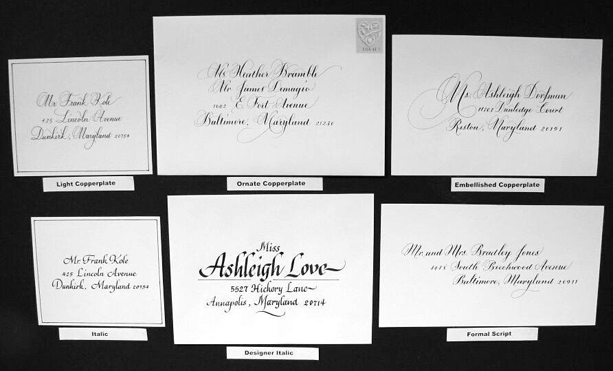 Several Calligraphy Envelope Address Samples for I