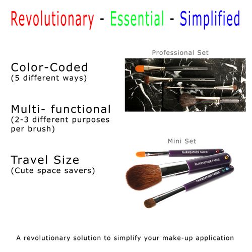 Fairweather Faces Color-Coded Makeup Brushes