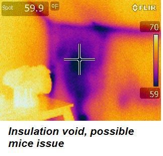 insulation void, note path may be mice in walls.