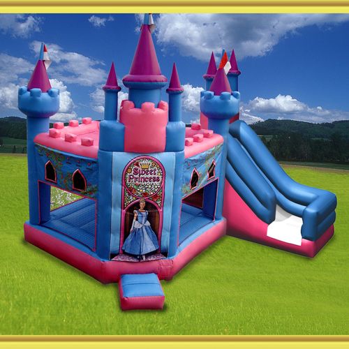 Princess Castle Moonwalk with Slide