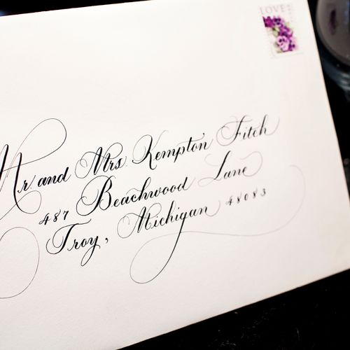 Calligraphy Envelope Address Sample for Invitation