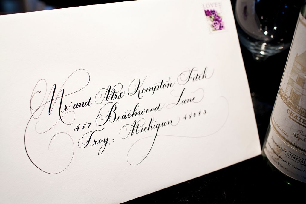Calligraphy Envelope Address Sample for Invitation