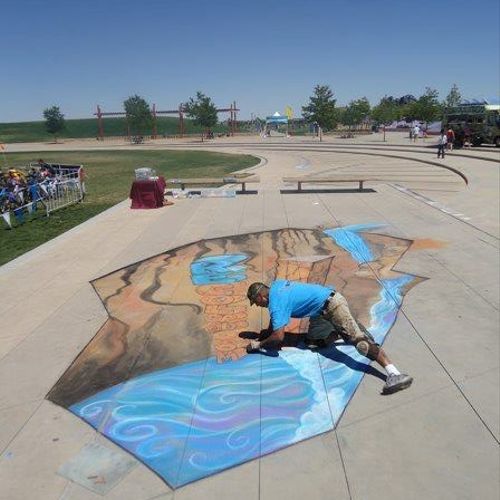 Have you ever thought about a chalk art mural? Thi