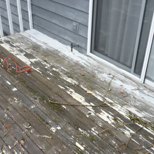 Customer wanted his deck fixed and cleaned in time