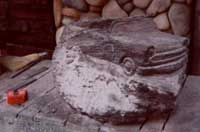 57 chevy convertible carved from lava rock. This c