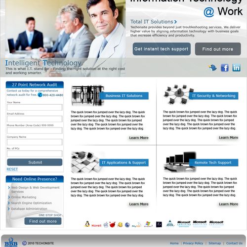 Techonsite Website Homepage