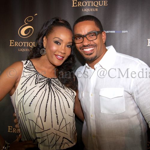 Celebrities Vivica A. Fox and Laz Alonso in DC
