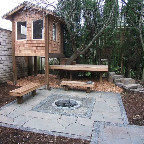 How about a treehouse with a firepit?