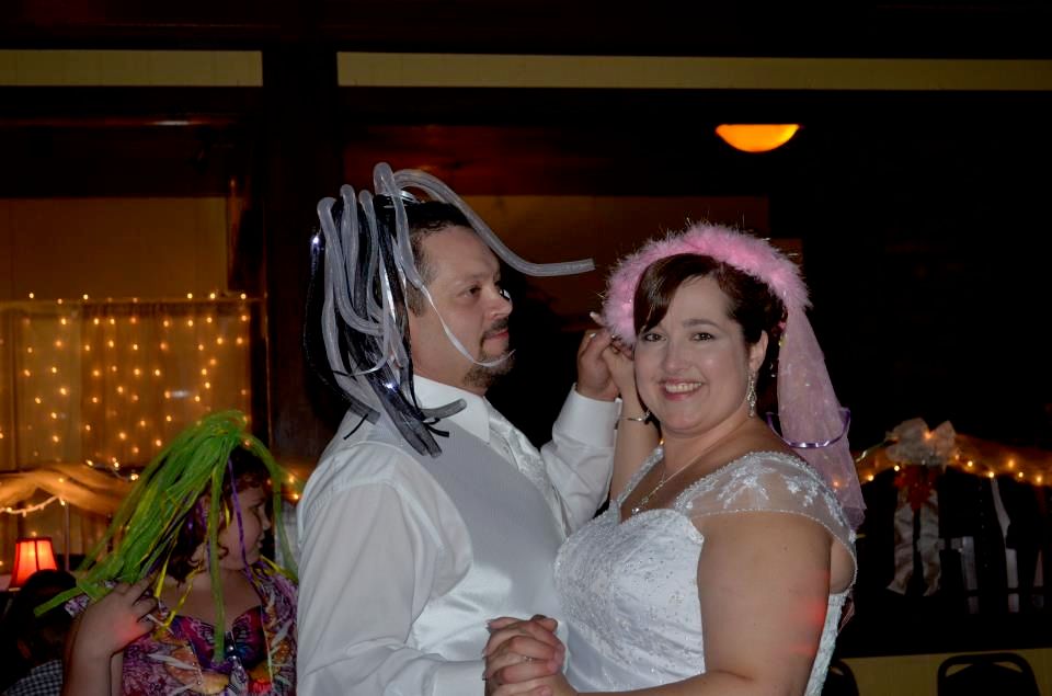 The Bride & Groom letting their hair down!  :-)