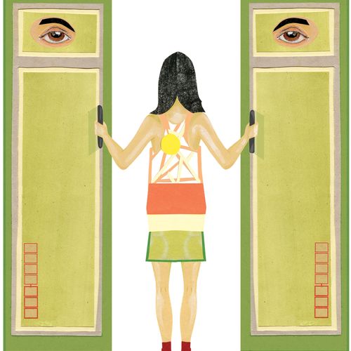 Green Door. Editorial Web Illustration