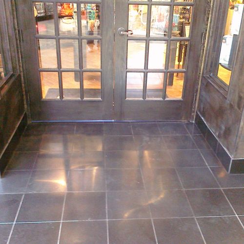 Granite and VCT tile installed @ a mall near you