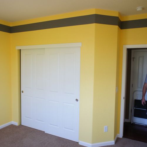 This bedroom was "builder-beige".  We brought in a
