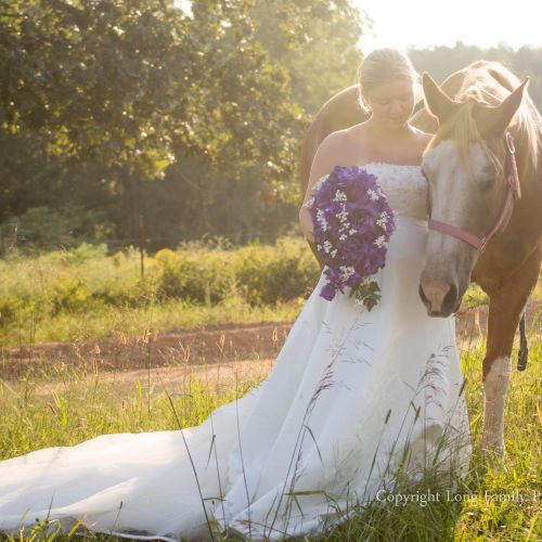 A young bride and her horse