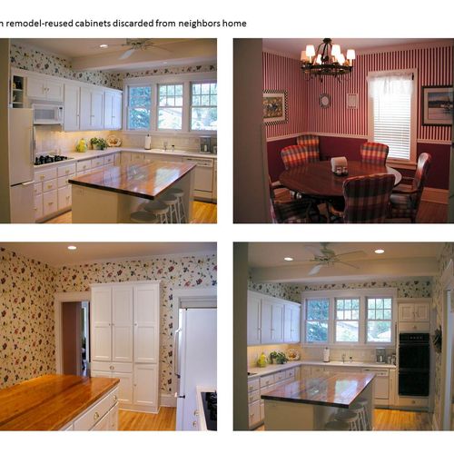 Historic home with recycled products. Cabinets wer