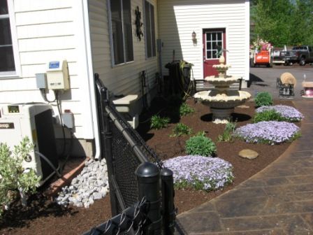Mulch and small plantings