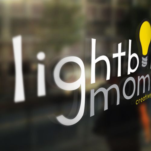 Lightbulb Moment logo created as part of a brandin
