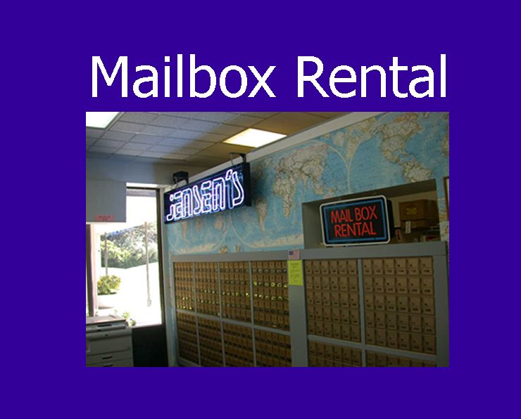 We have private mailboxes for rent.