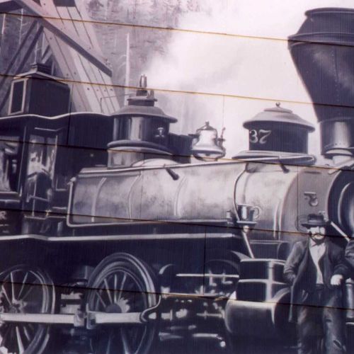 Train-part of a large mural