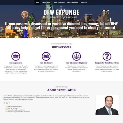 Responsive website for DFW Expunge