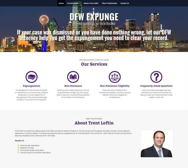 Responsive website for DFW Expunge