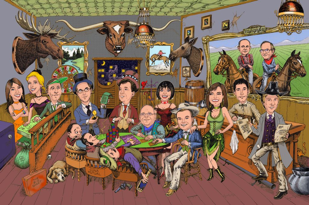 Corporate Group Caricature for Commemorating a Dea