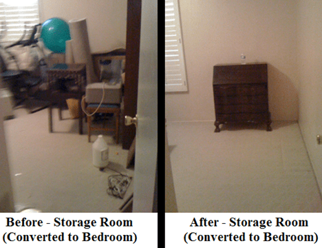 Before and After - Storage Room to Bedroom Make Ov