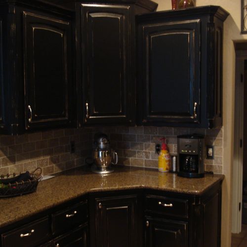 This is a Faux Finished kitchen that we did in a B