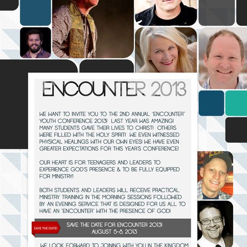 Email flyer for Encounter Youth Conference 2013