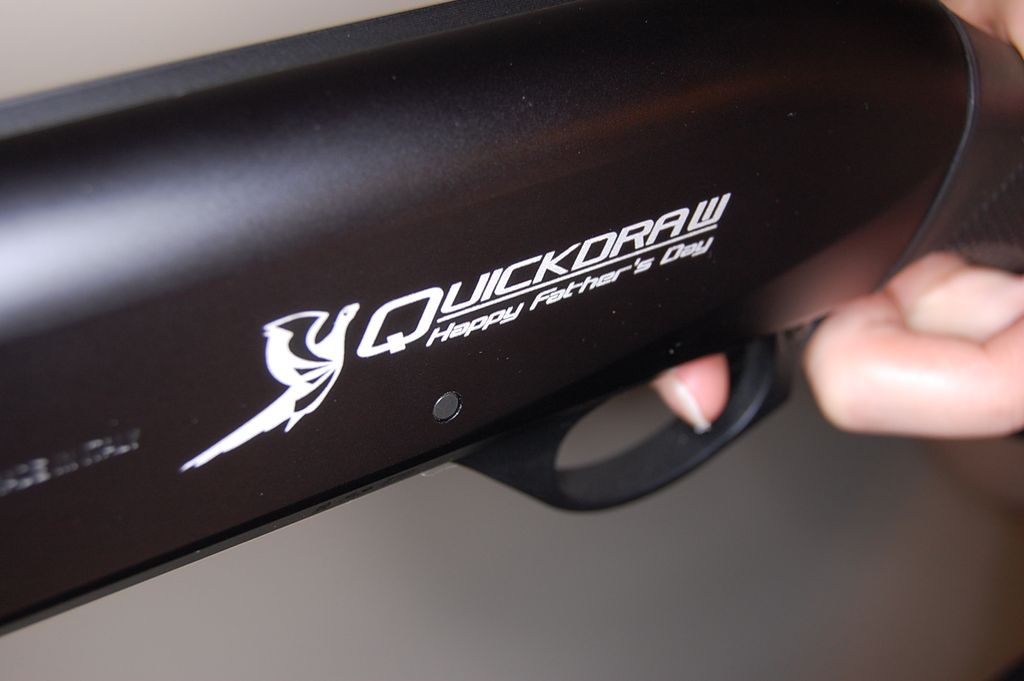 Laser etched Benelli shotgun body