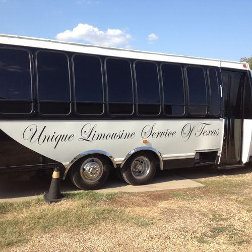 The outside of the Party Bus