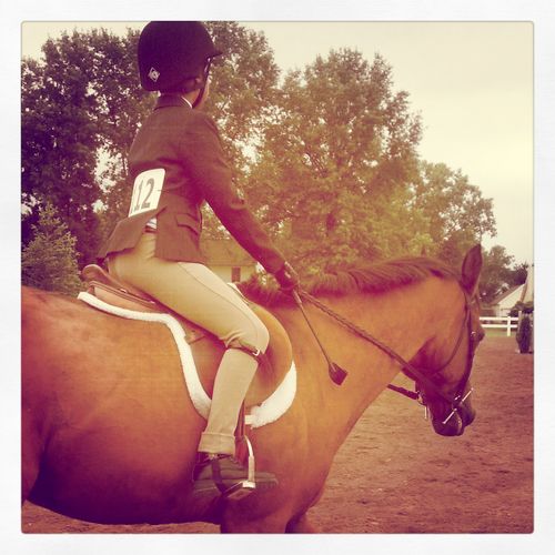 Sami's first show, riding Cosmo, w/t groundpoles c