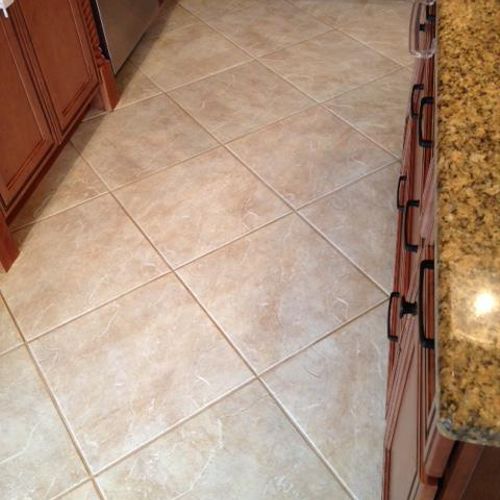 After:  Clean tile and grout lines