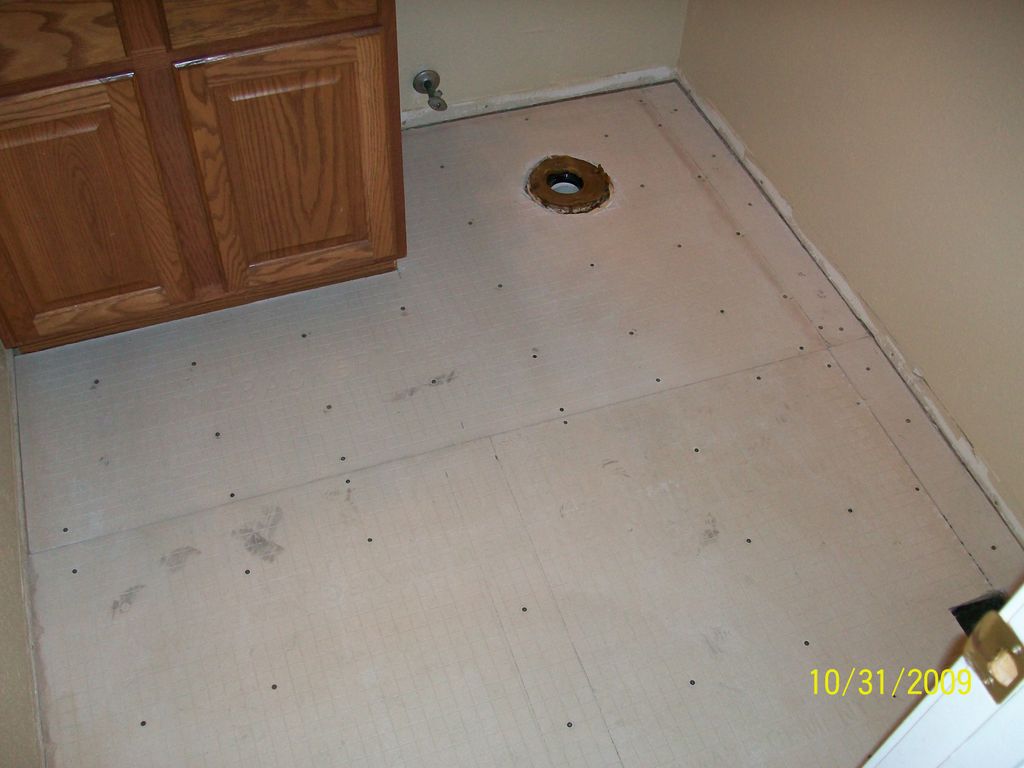 Installed backer board