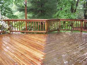 Pressure washing a large deck