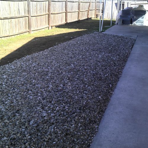This is a rock driveway extension.
