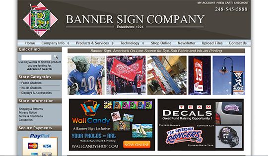 Ecommerce Website Design for Banner Sign Company
