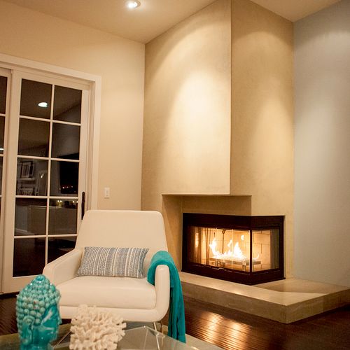 Modern Fireplaces & Bold pops of color.