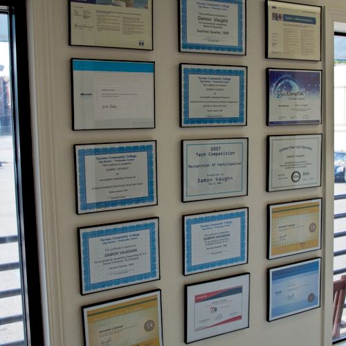 Just a few of the 90+ certifications that our staf