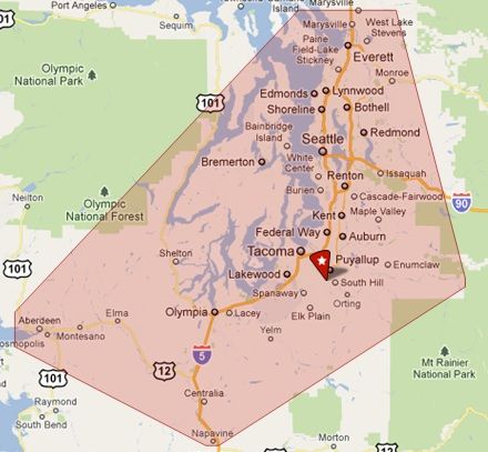 We service most of western Washington!