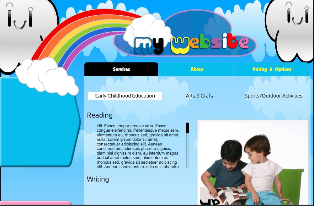 Smiles in the sky- Kiddie/Daycare theme- Wix