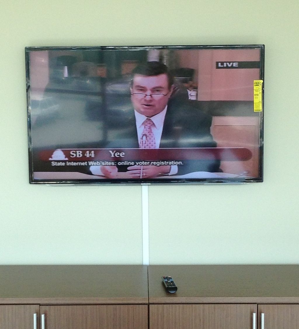 TV installation on plain Drywall with wires concea