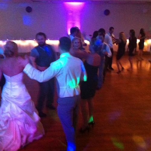 Bride and Groom having fun with guests