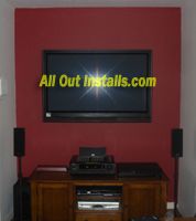 Flat Screen TV mounted on wall with 5.1 Basic Home