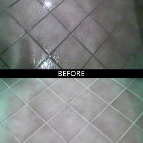 Before and After Tile & Grout Clean