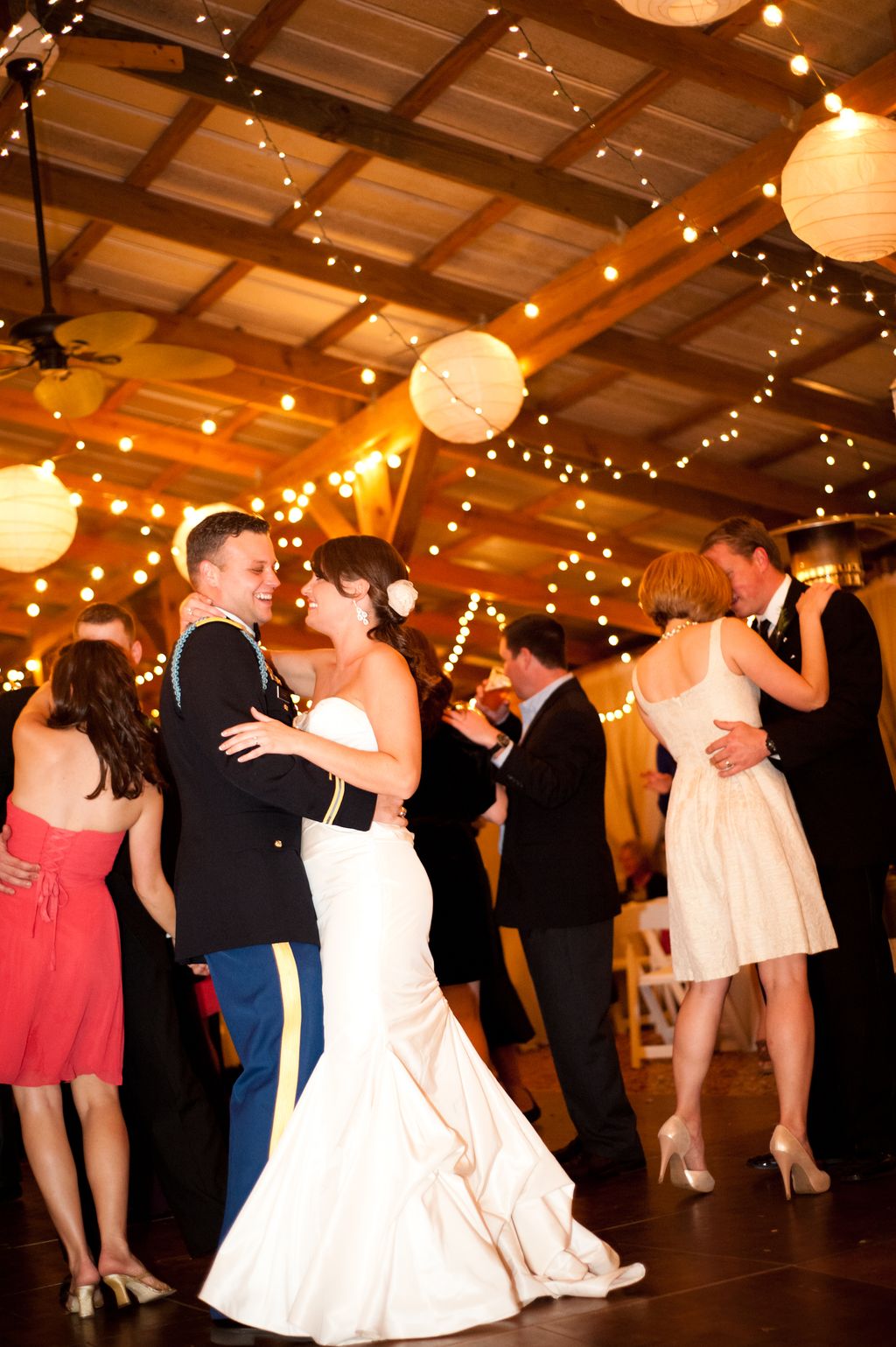 Happy couple dancing the night away in Orlando, FL